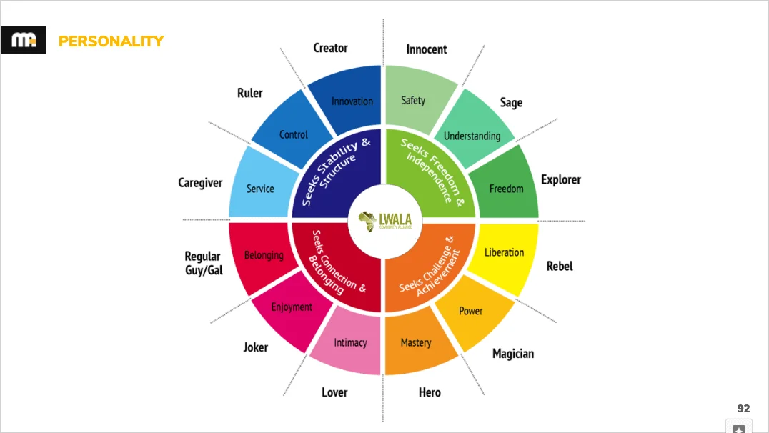 Lwala's brand character archetype results