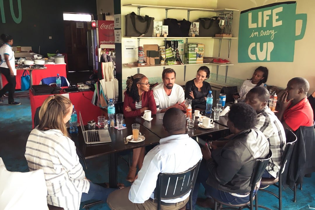 Mighty Ally team with Ubuntu life team in the Ubuntu Life Cafe onsite in Mai Mahiu Kenya