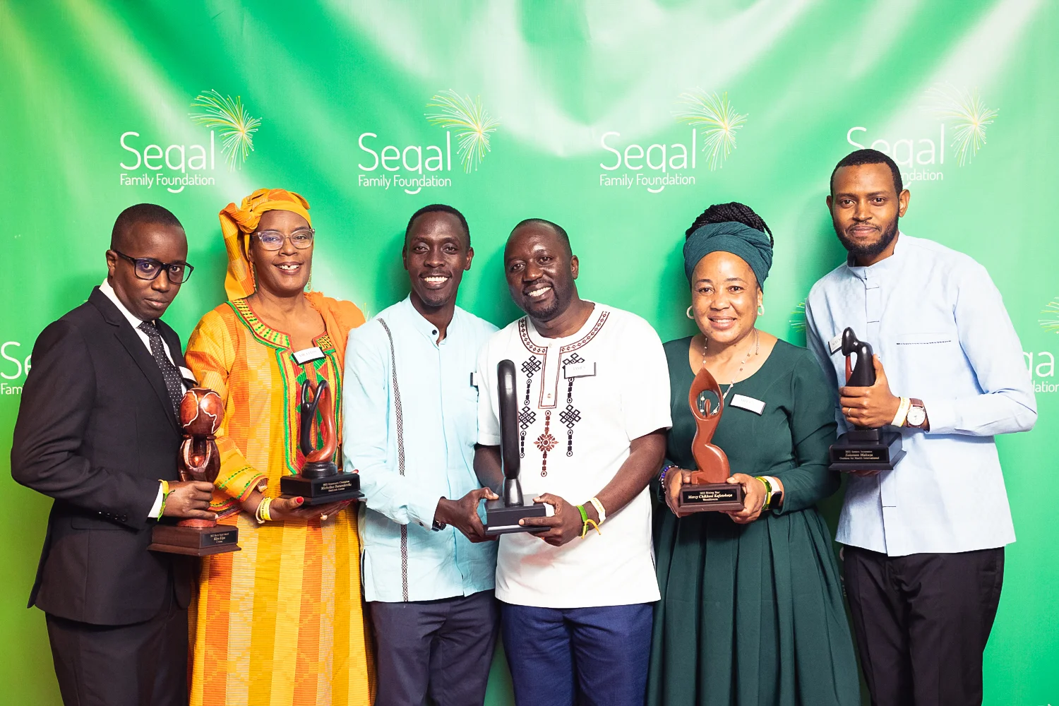 Photo of several African nonprofit leaders honored by the Segal Family Foundation