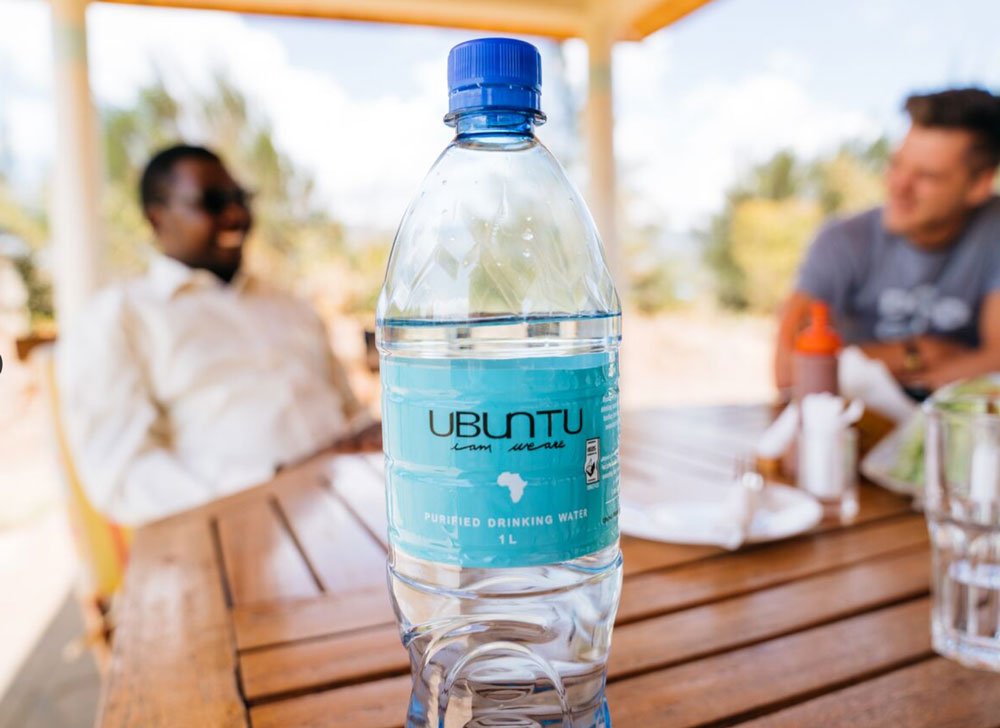Branded Ubuntu Life water bottle for Java Houses Kenya